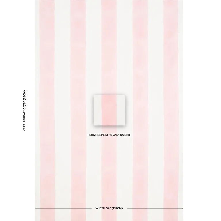 Schumacher 181811 Wide Hand Block Stripe Pink fabric swatch