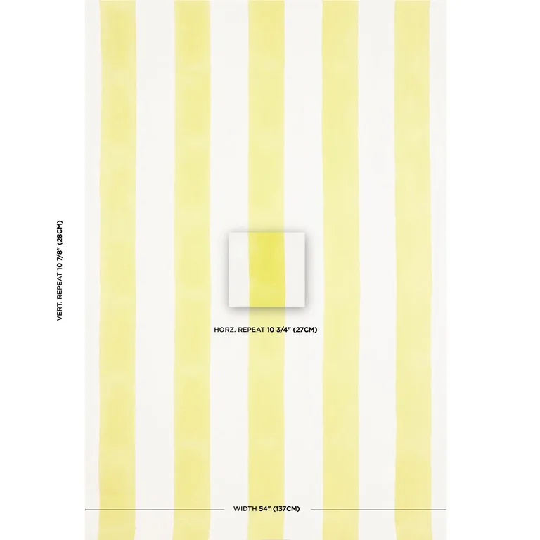 Schumacher 181812 Wide Hand Block Stripe Yellow fabric swatch