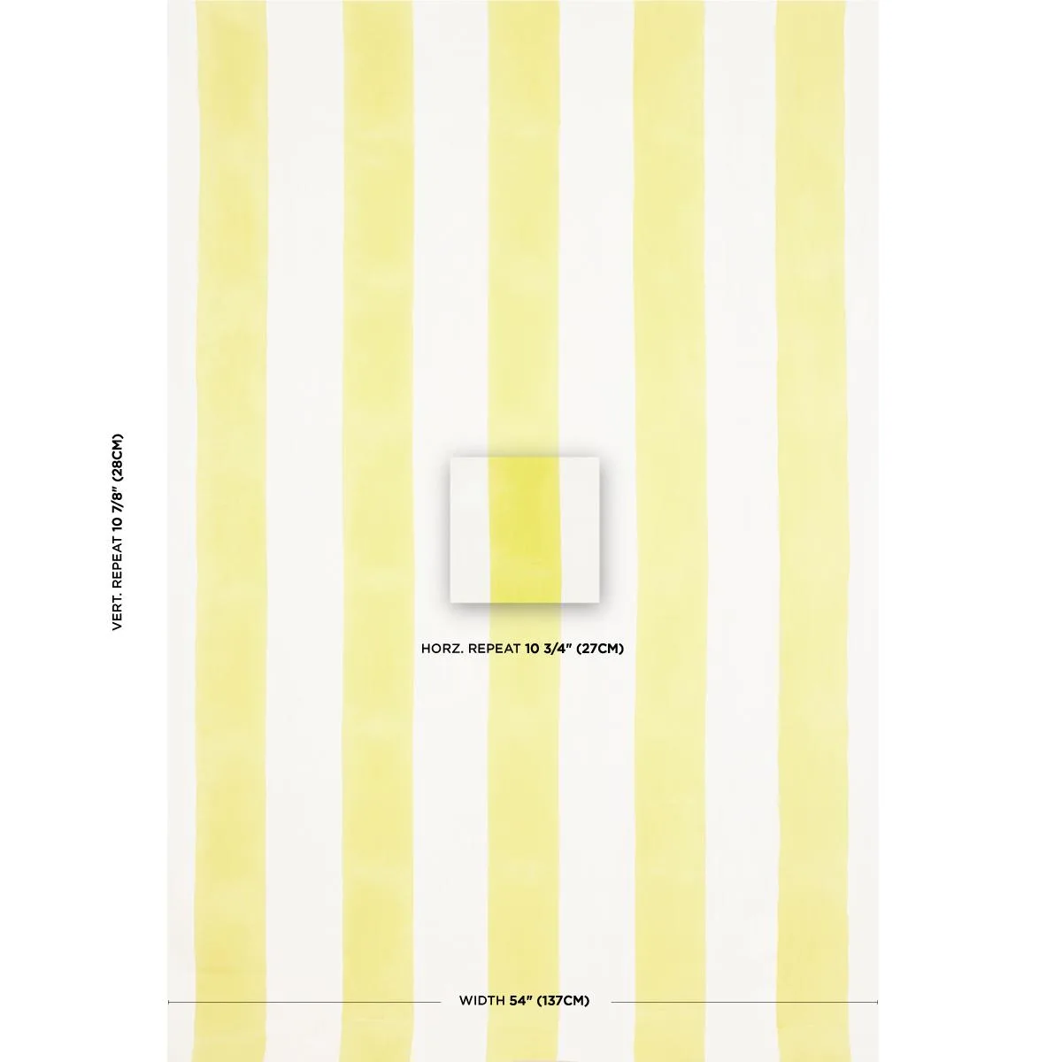 Schumacher 181812 Wide Hand Block Stripe Yellow fabric swatch