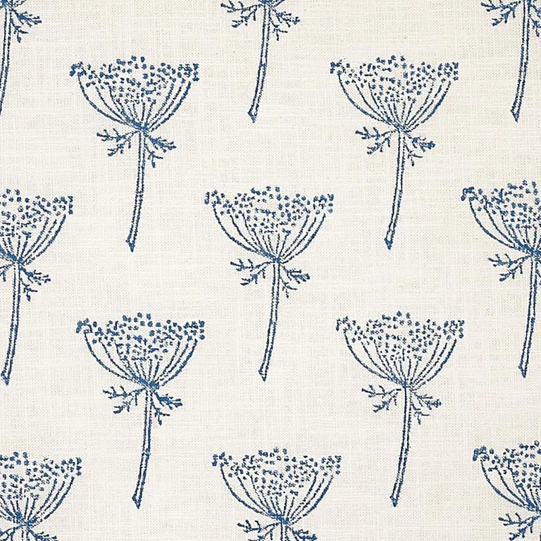 Schumacher 179810 Wild Carrot Hand Block Print Indigo fabric swatch