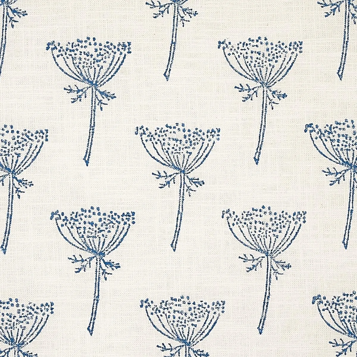 Schumacher 179810 Wild Carrot Hand Block Print Indigo fabric swatch