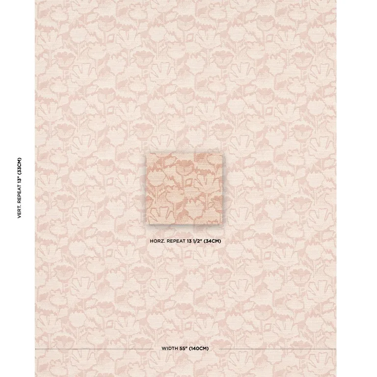 Schumacher 83452 Wild Flower Brick fabric swatch