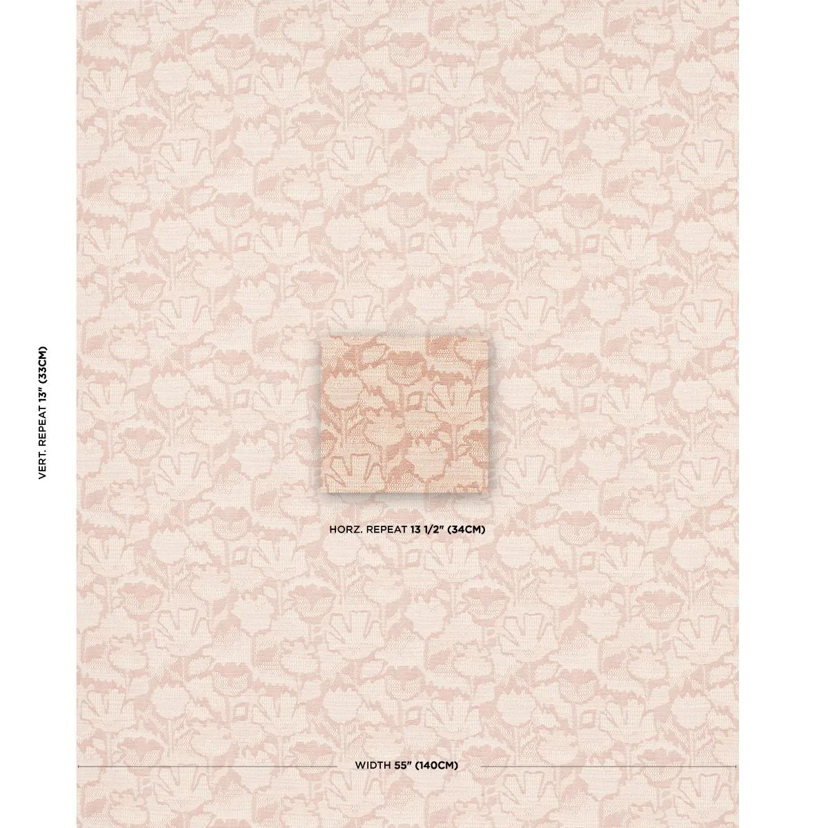Schumacher 83452 Wild Flower Brick fabric swatch