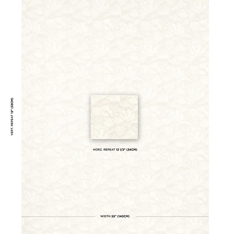 Schumacher 83451 Wild Flower Ivory fabric swatch
