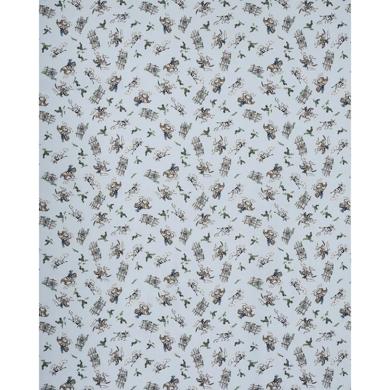 Schumacher 180461 Wild West Performance Linen Blue fabric swatch