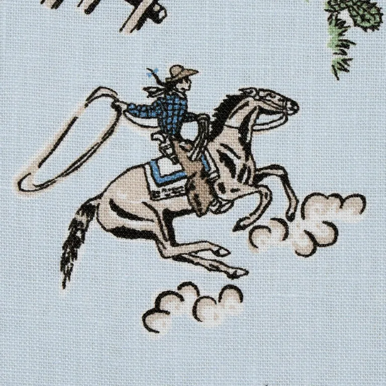 Schumacher 180461 Wild West Performance Linen Blue fabric swatch