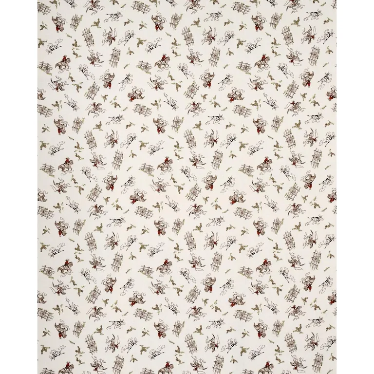 Schumacher 180460 Wild West Performance Linen Cream fabric swatch