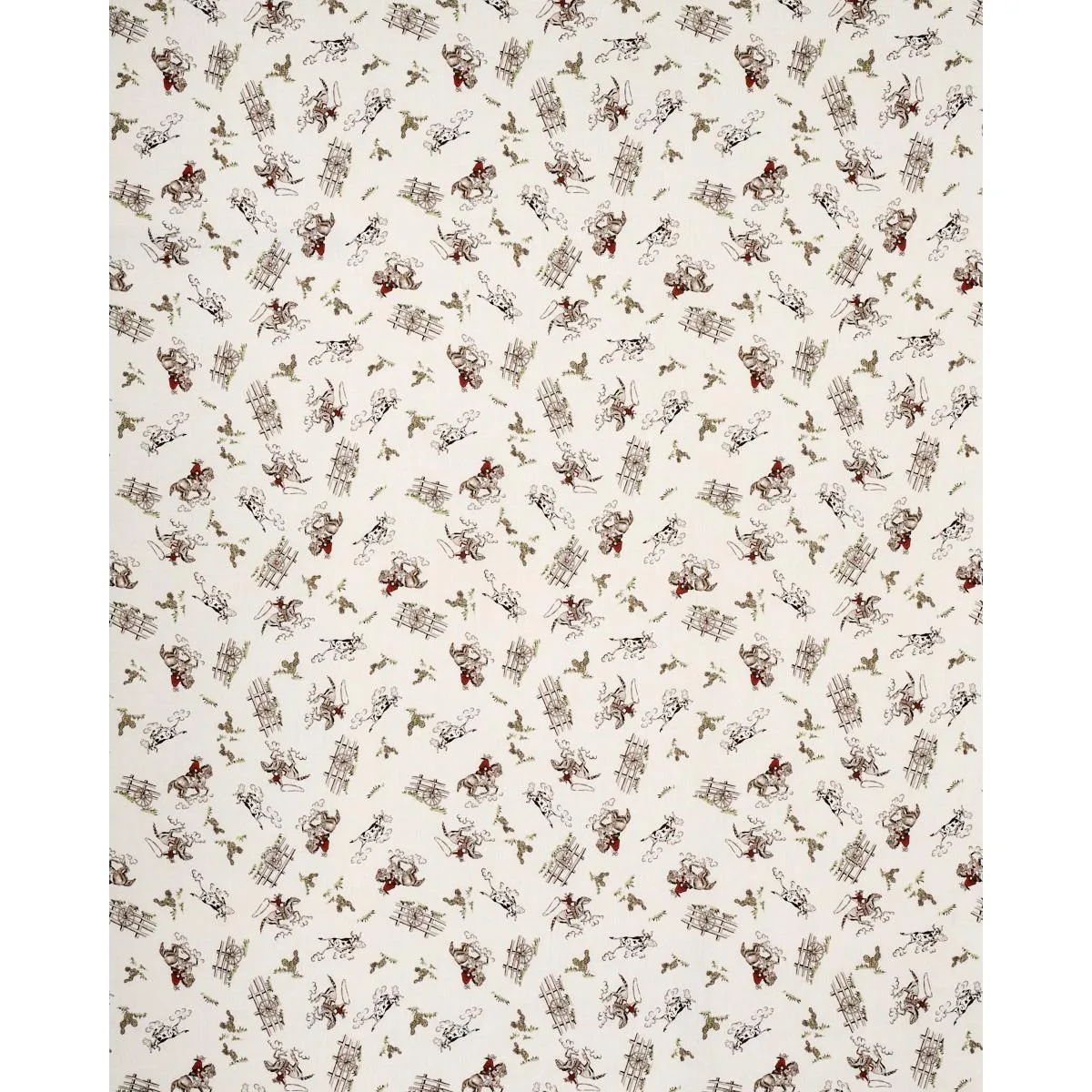 Schumacher 180460 Wild West Performance Linen Cream fabric swatch