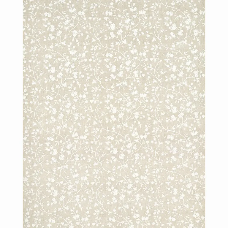 Schumacher 67190 Wildflower Embroidery Linen fabric swatch