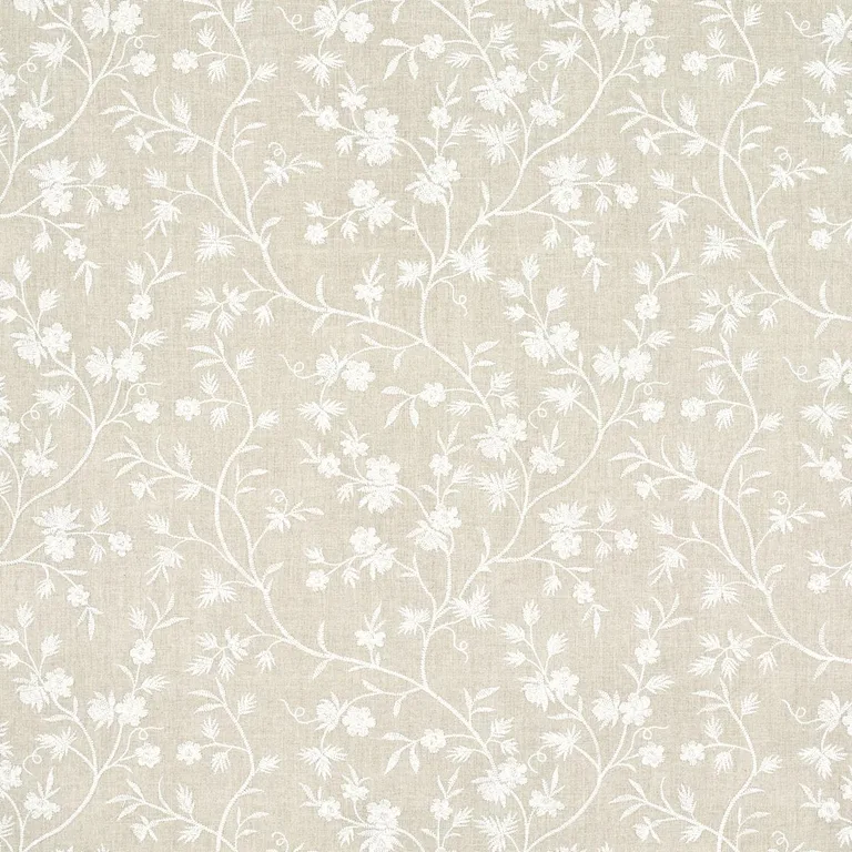 Schumacher 67190 Wildflower Embroidery Linen fabric swatch