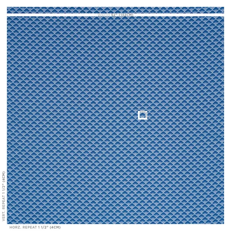 Schumacher 77180 Wilhelm Blue fabric swatch