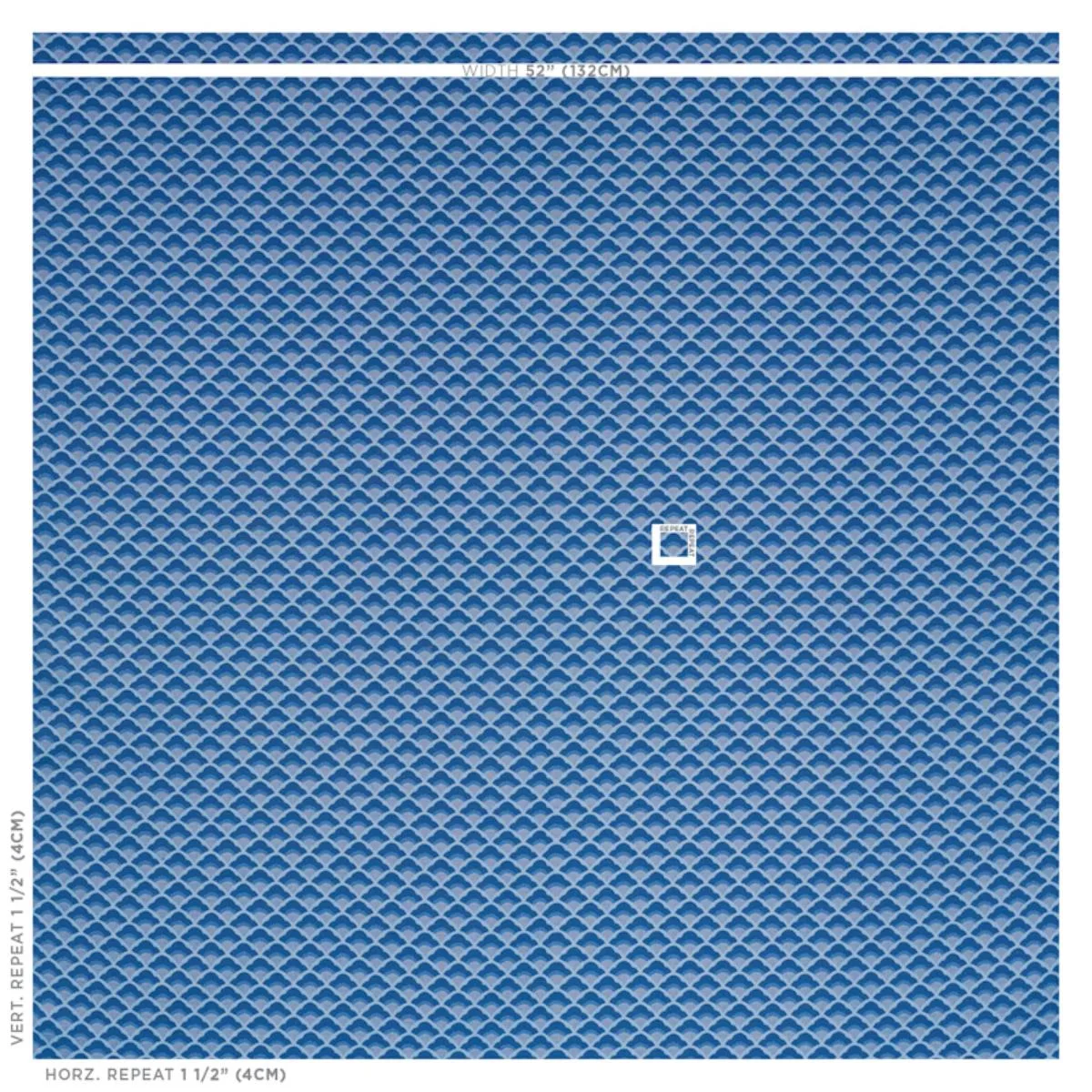Schumacher 77180 Wilhelm Blue fabric swatch