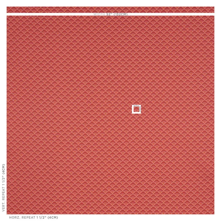 Schumacher 77181 Wilhelm Coral fabric swatch