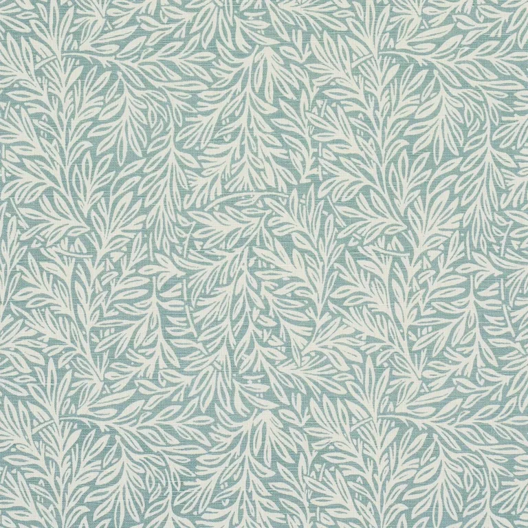 Schumacher 182180 Willow Leaf Aqua fabric swatch