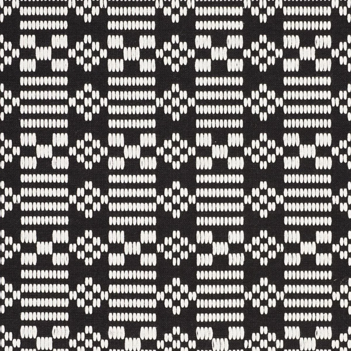 Schumacher 76791 Wilson Embroidery Black fabric swatch