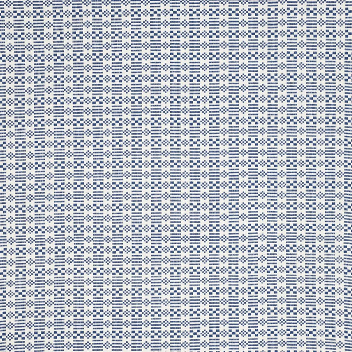 Schumacher 76790 Wilson Embroidery Indigo fabric swatch