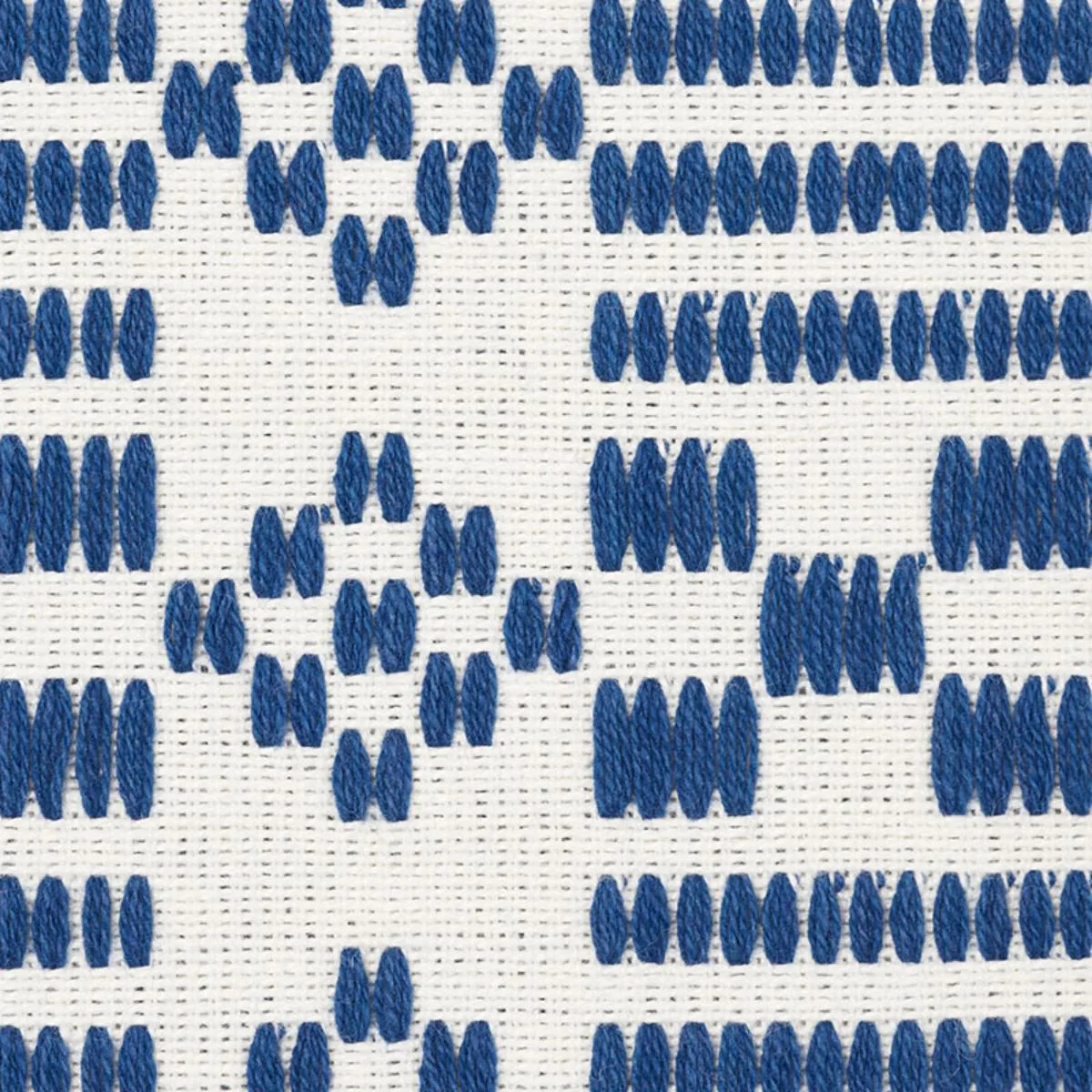 Schumacher 76790 Wilson Embroidery Indigo fabric swatch