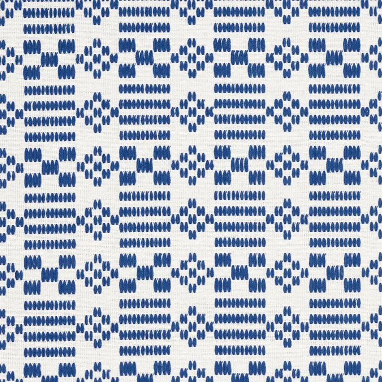 Schumacher 76790 Wilson Embroidery Indigo fabric swatch