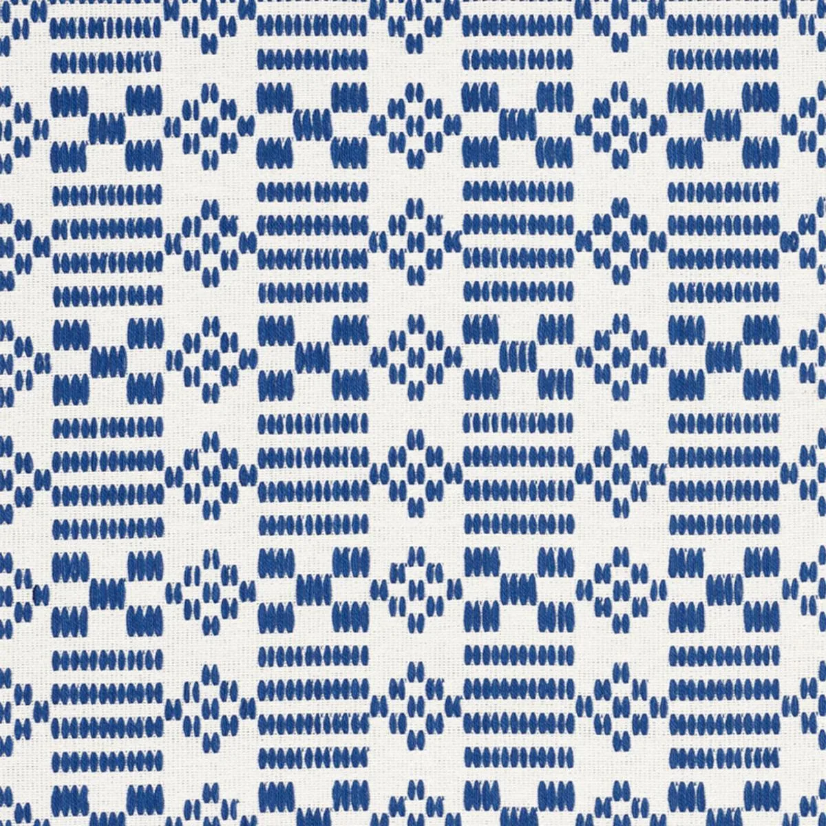 Schumacher 76790 Wilson Embroidery Indigo fabric swatch