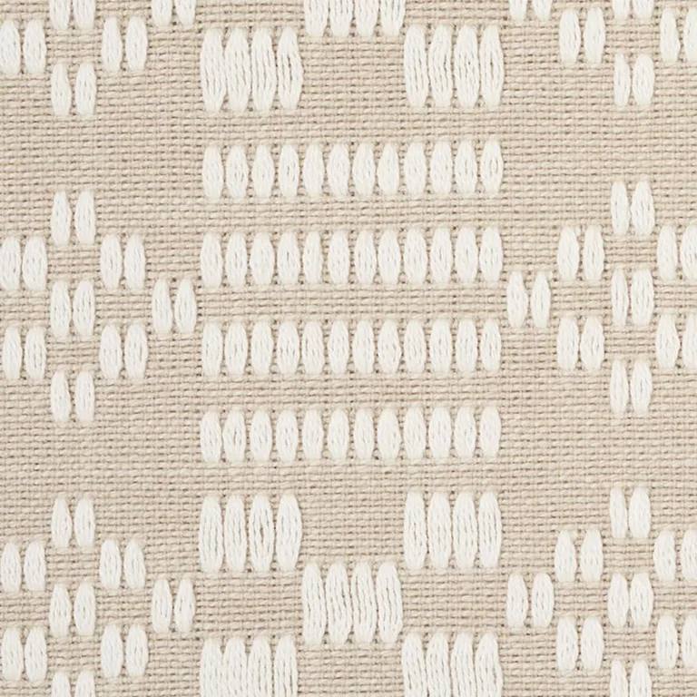 Schumacher 76792 Wilson Embroidery Sand fabric swatch