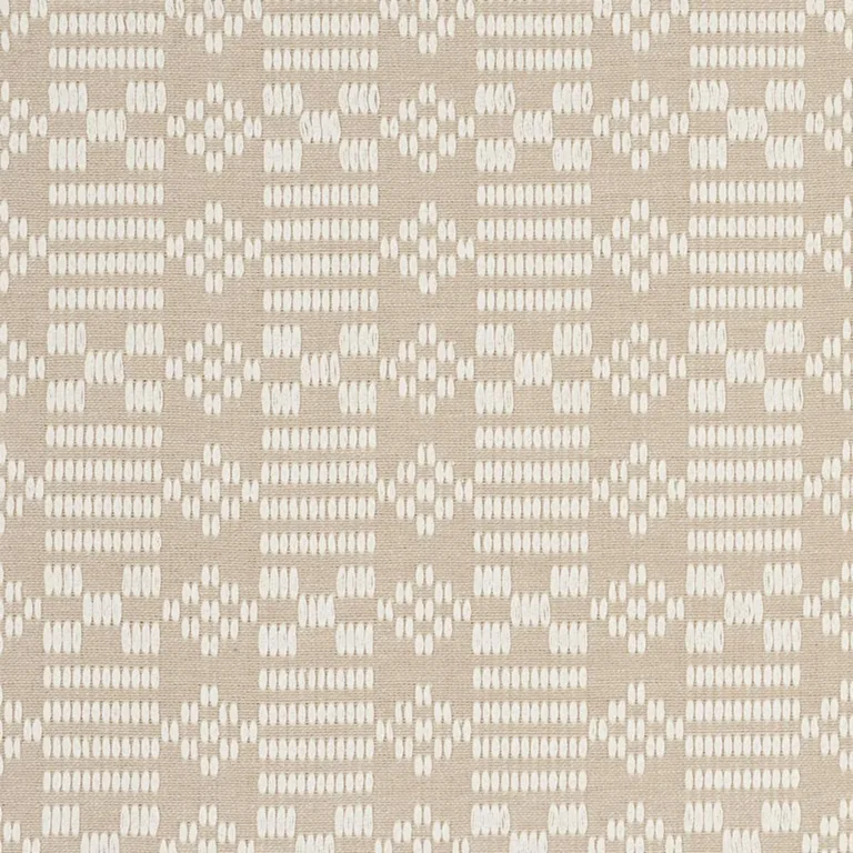 Schumacher 76792 Wilson Embroidery Sand fabric swatch