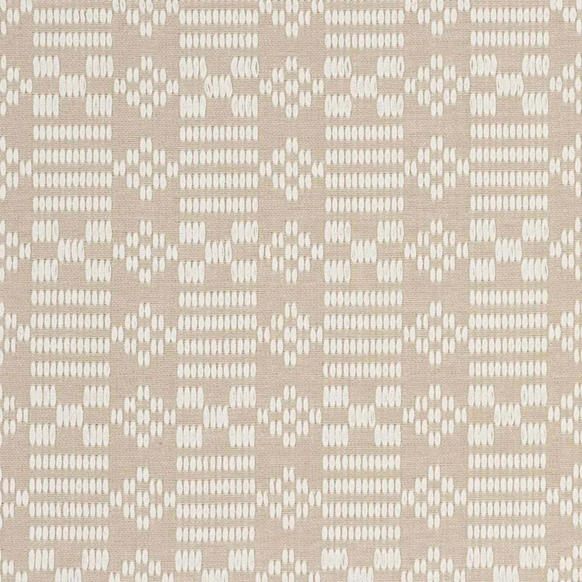Schumacher 76792 Wilson Embroidery Sand fabric swatch