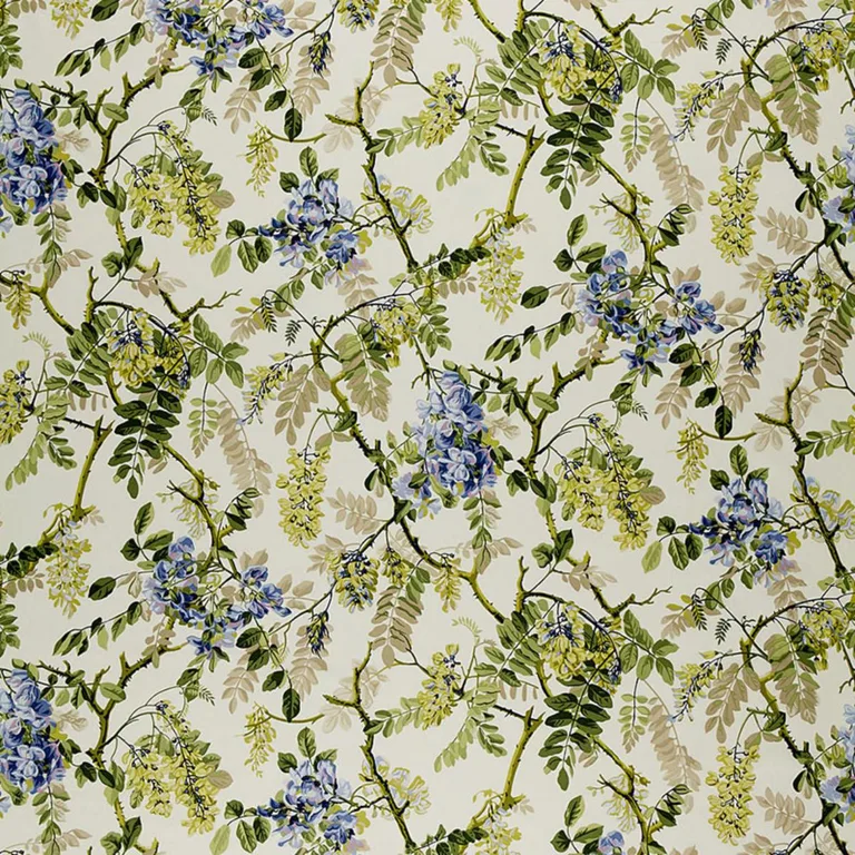 Schumacher 1318000 Wisteria Vine Periwinkle fabric swatch