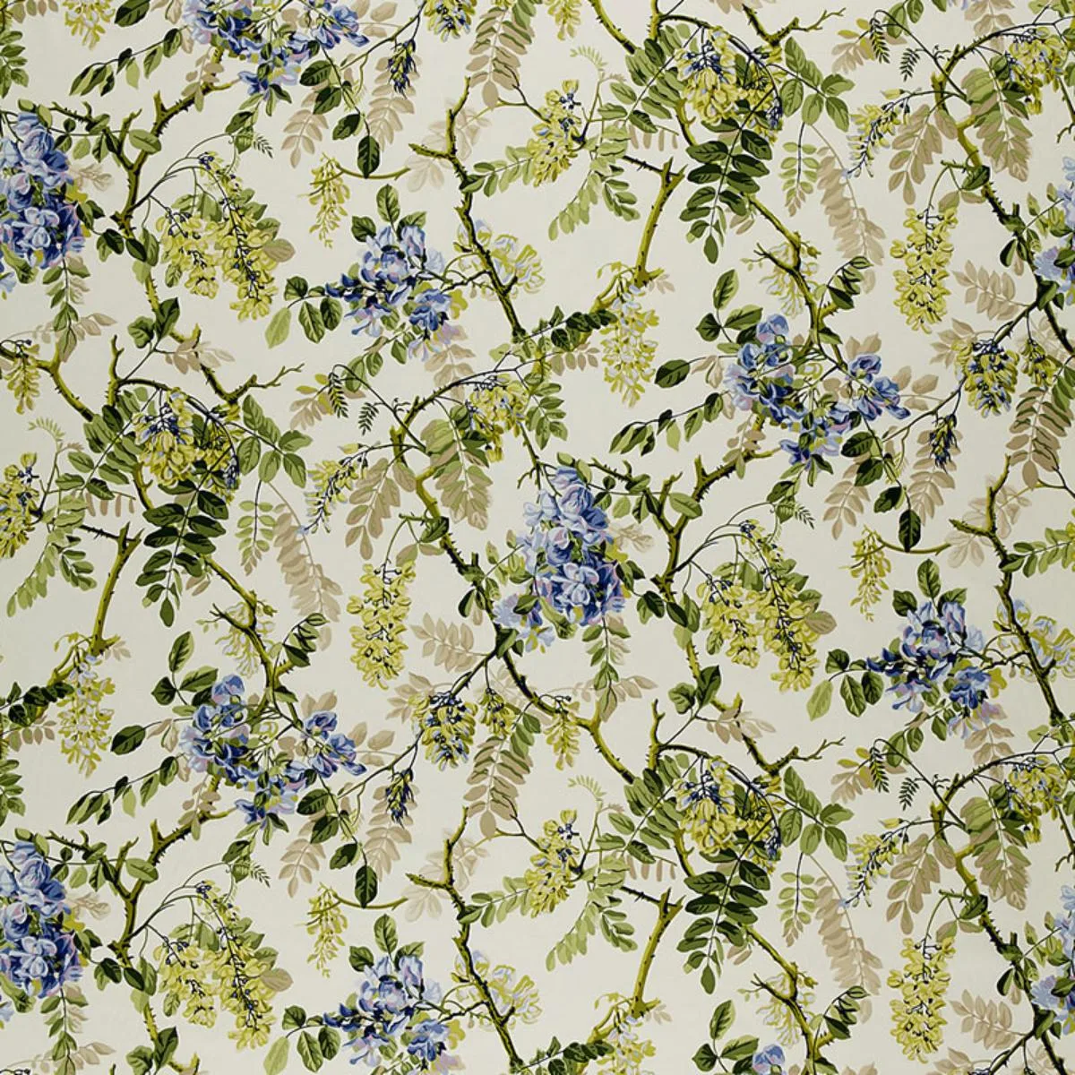 Schumacher 1318000 Wisteria Vine Periwinkle fabric swatch