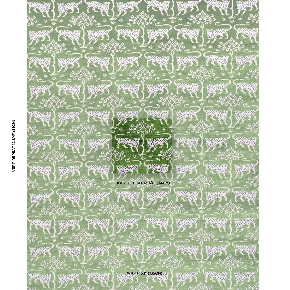 Schumacher 80084 Woodland Leopard Velvet Emerald fabric swatch