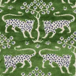 Schumacher 80084 Woodland Leopard Velvet Emerald fabric swatch
