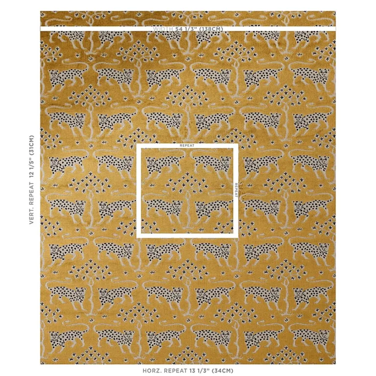 Schumacher 80081 Woodland Leopard Velvet Gold fabric swatch
