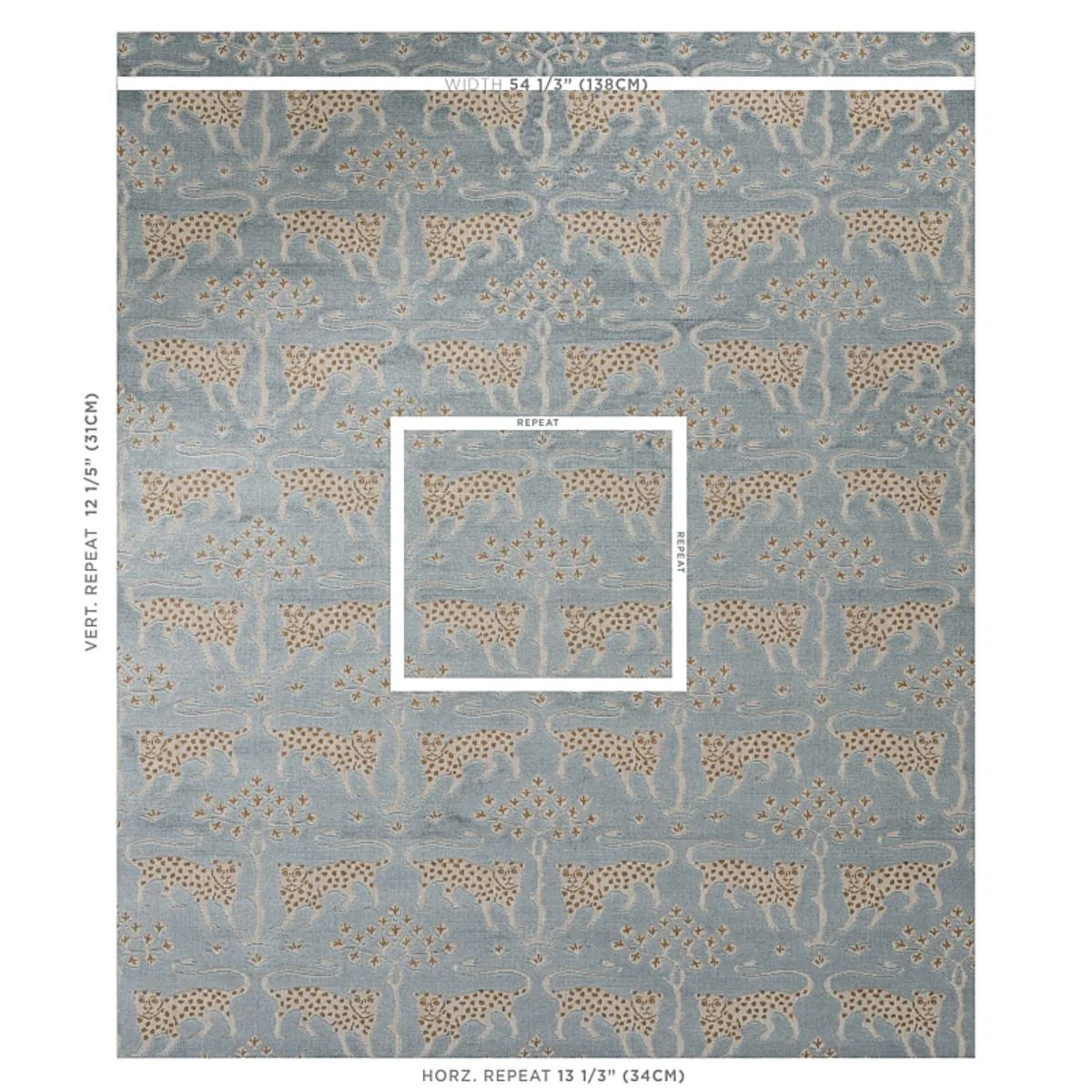 Schumacher 80080 Woodland Leopard Velvet Mineral fabric swatch