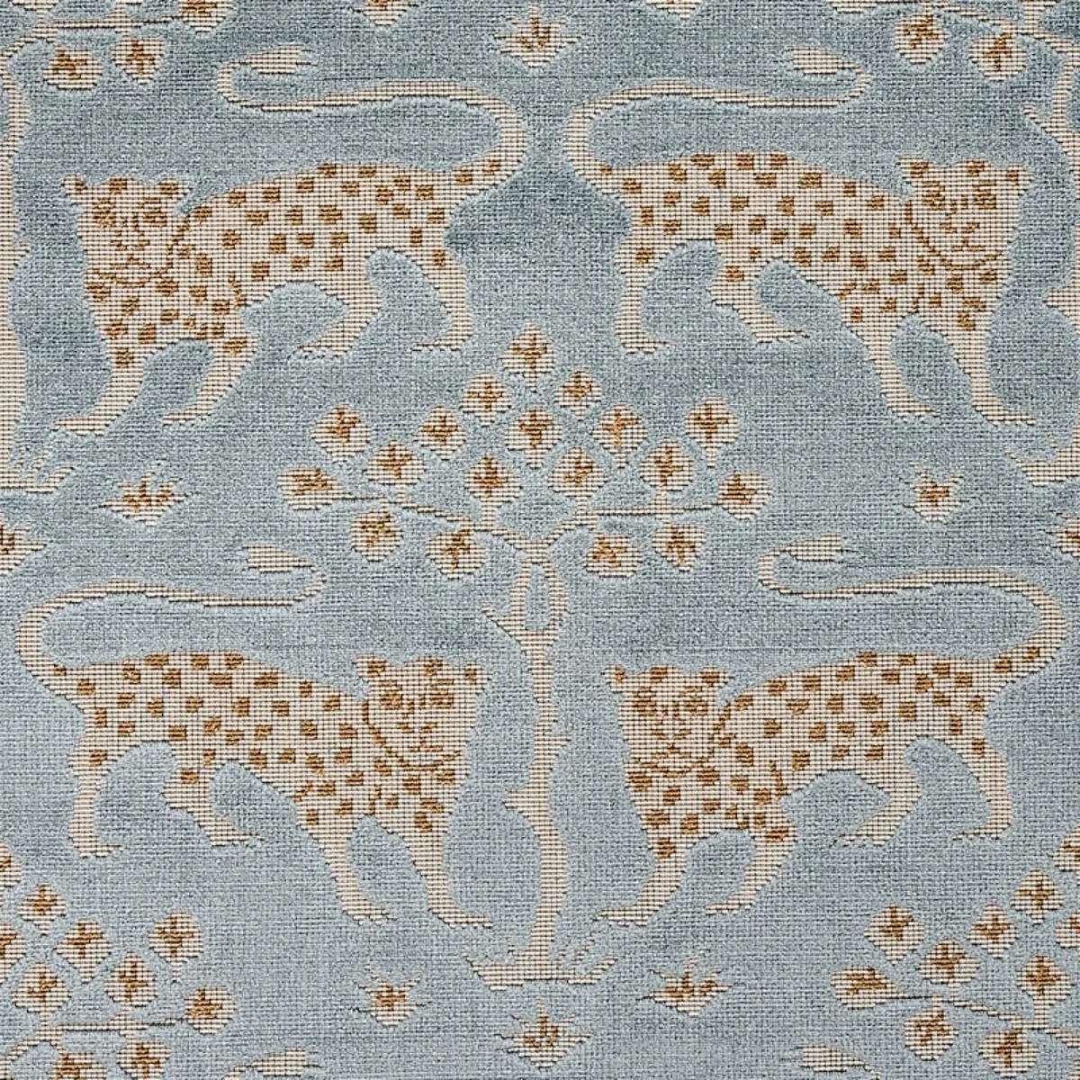 Schumacher 80080 Woodland Leopard Velvet Mineral fabric swatch
