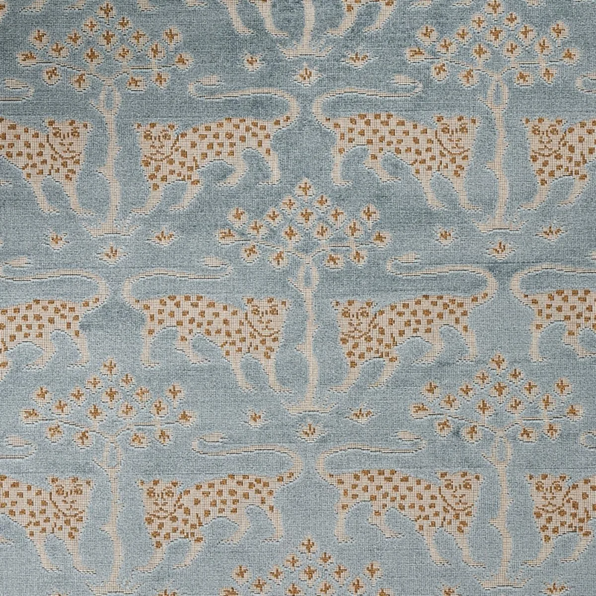 Schumacher 80080 Woodland Leopard Velvet Mineral fabric swatch