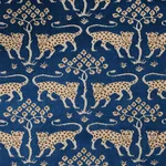 Schumacher 80082 Woodland Leopard Velvet Sapphire fabric swatch