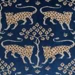 Schumacher 80082 Woodland Leopard Velvet Sapphire fabric swatch
