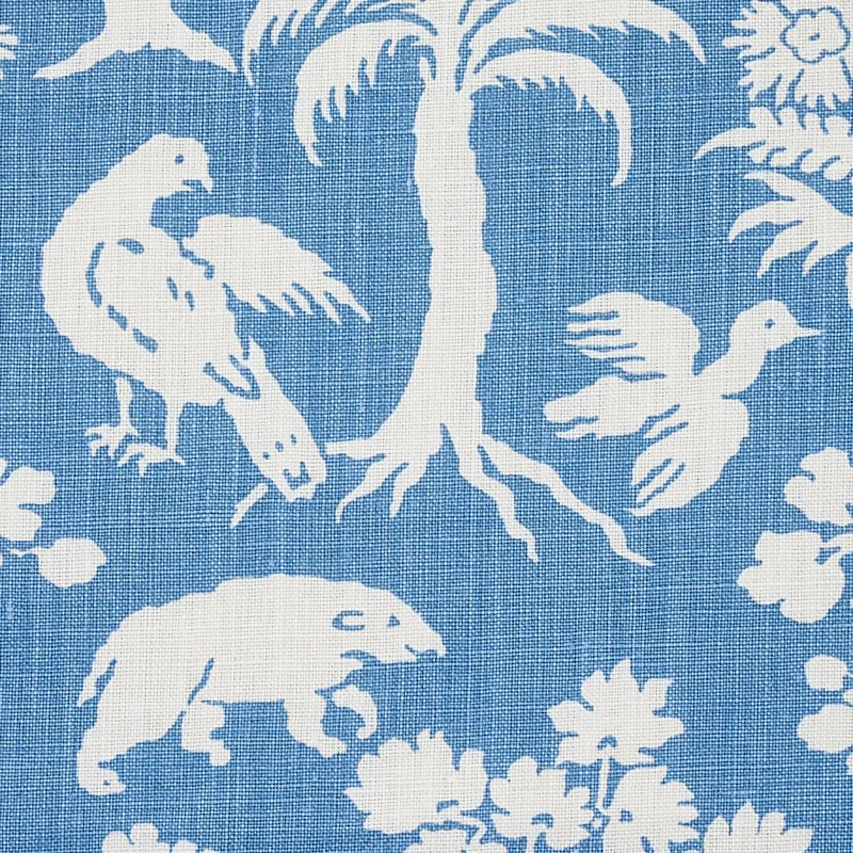 Schumacher 176176 Woodland Silhouette Blue fabric swatch