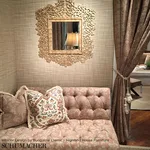 Schumacher 176170 Woodland Silhouette Blush fabric swatch