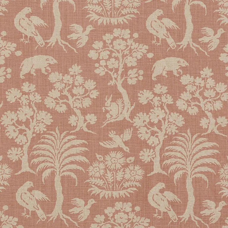 Schumacher 176170 Woodland Silhouette Blush fabric swatch