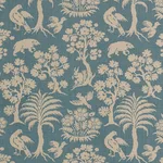 Schumacher 176174 Woodland Silhouette Cadet fabric swatch