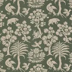 Schumacher 176173 Woodland Silhouette Moss fabric swatch