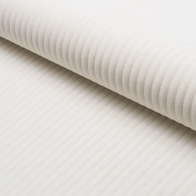 Schumacher 80456 Wyatt Corduroy Winter White fabric swatch