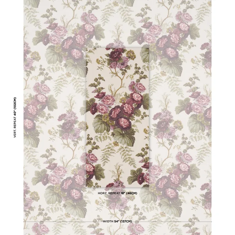 Schumacher 178115 Wycombe Park Aubergine fabric swatch