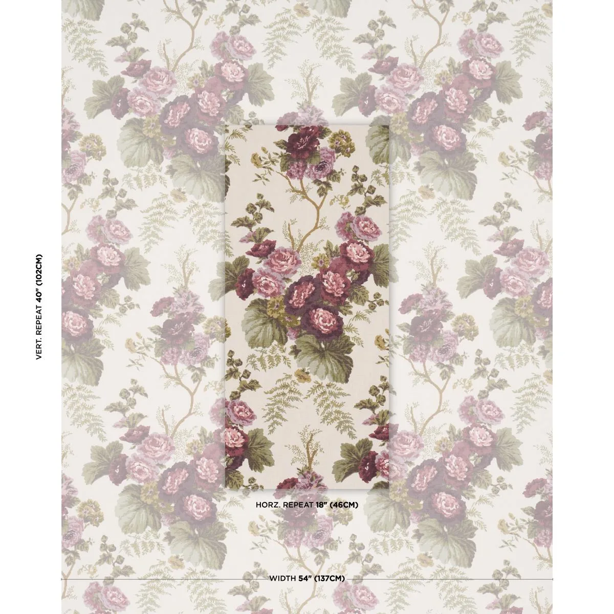 Schumacher 178115 Wycombe Park Aubergine fabric swatch