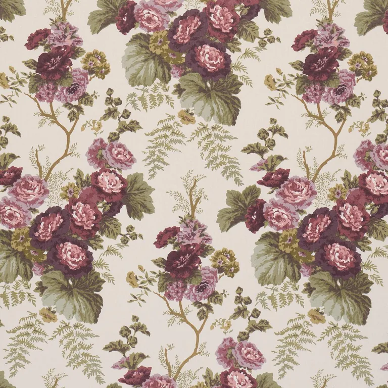 Schumacher 178115 Wycombe Park Aubergine fabric swatch
