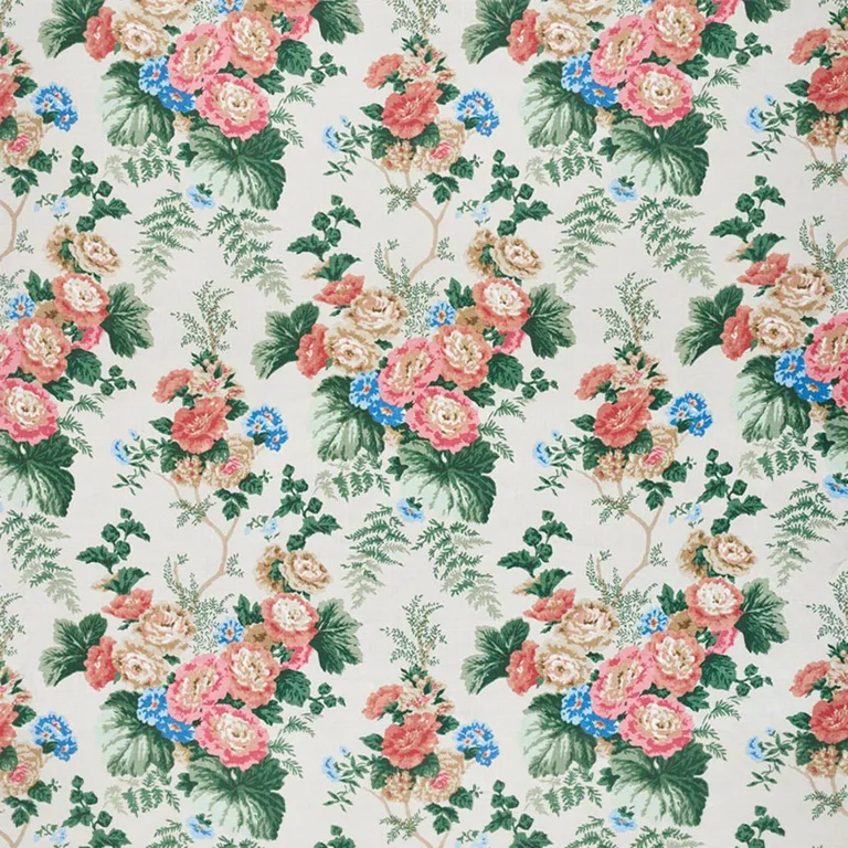 Schumacher 178111 Wycombe Park Red & Blue fabric swatch