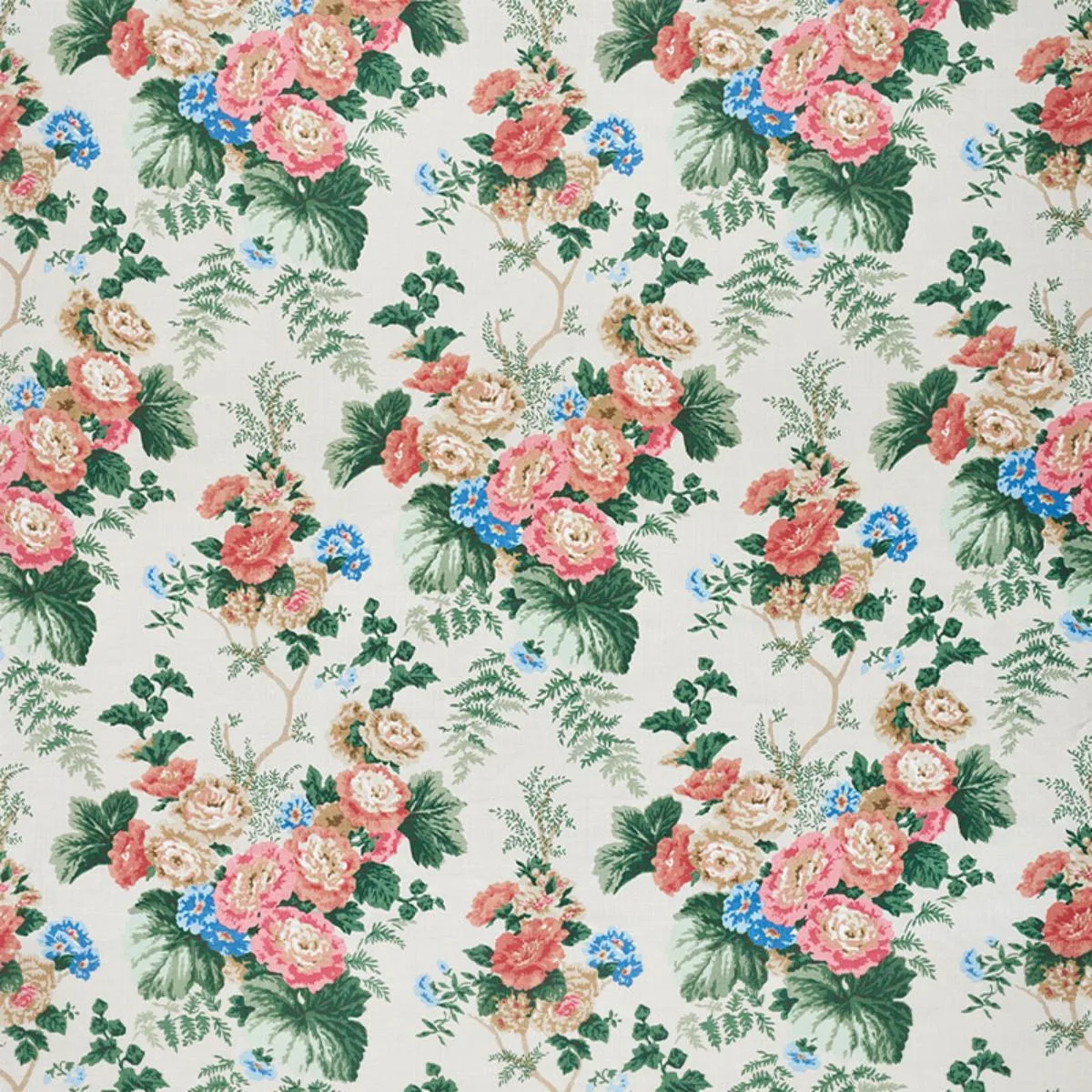 Schumacher 178111 Wycombe Park Red & Blue fabric swatch