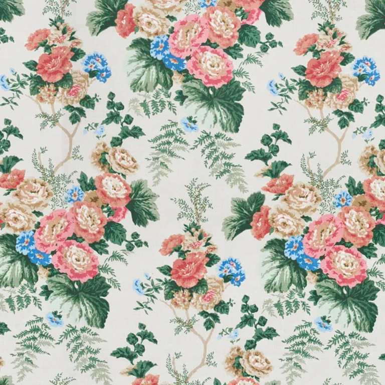 Schumacher 178111 Wycombe Park Red & Blue fabric swatch