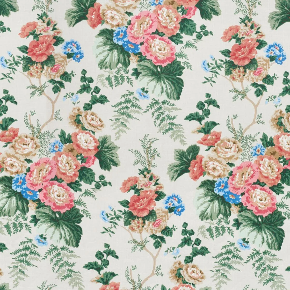 Schumacher 178111 Wycombe Park Red & Blue fabric swatch