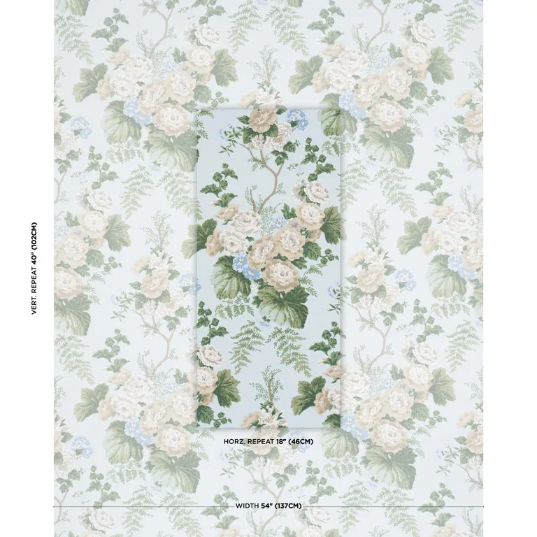 Schumacher 178113 Wycombe Park Sky fabric swatch